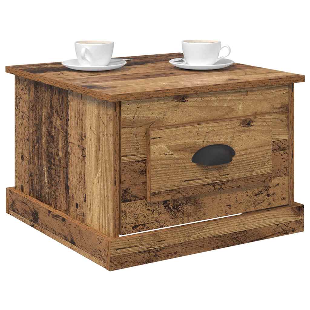 vidaXL Couchtisch mit Schubladen Altholz 50 x 50 x 35 cm Holzwerkstoff