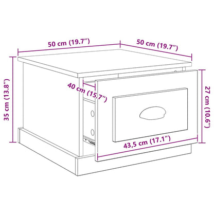 vidaXL Couchtisch Artisan-Eiche 50 x 50 x 35 cm Holzwerkstoff