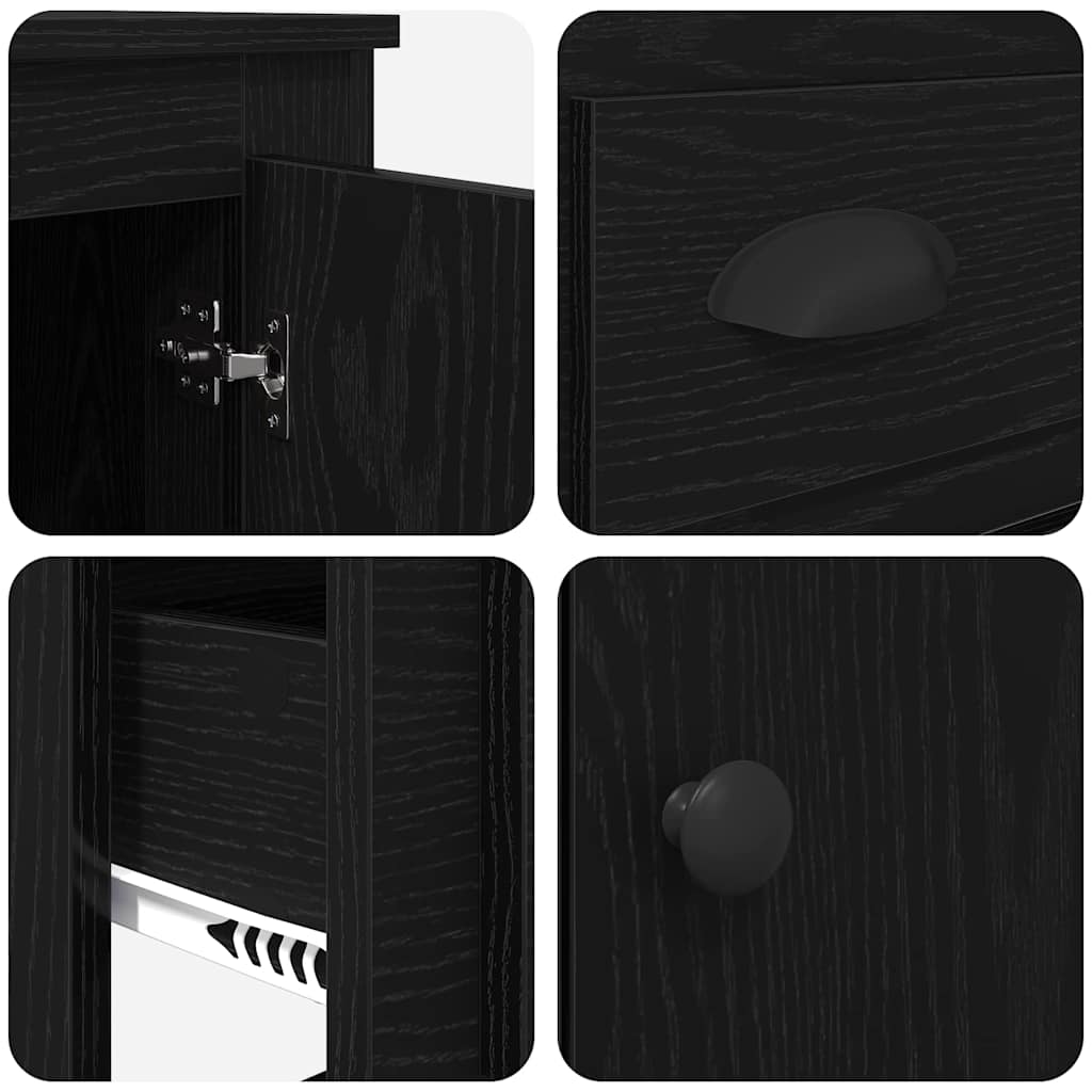 vidaXL Highboard Schwarz Eichen-Optik 60 x 35,5 x 103,5 cm