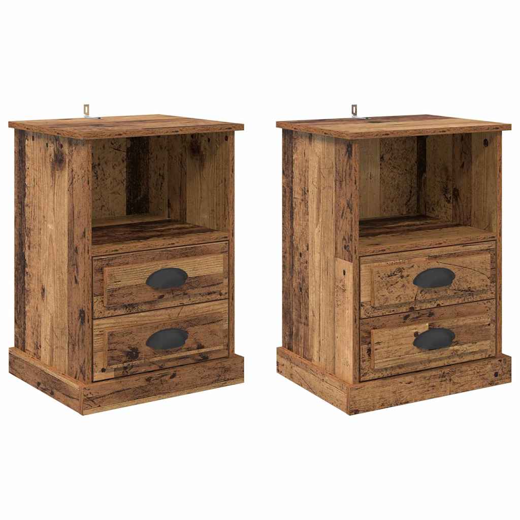 Nachttisch 2 pcs Altholz 36 x 43 x 60 cm Holzwerkstoff