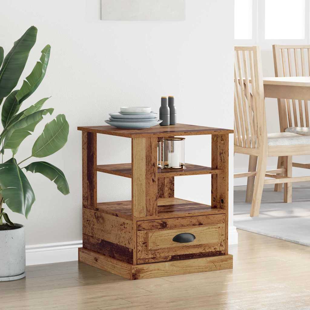 Nachttisch mit Schubladen Altholz 50 x 50 x 60 cm Holzwerkstoff