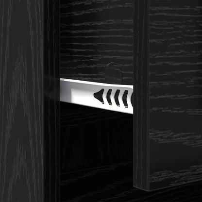 vidaXL Sideboard Schwarz Eichen-Optik 70 x 35,5 x 67,5 cm