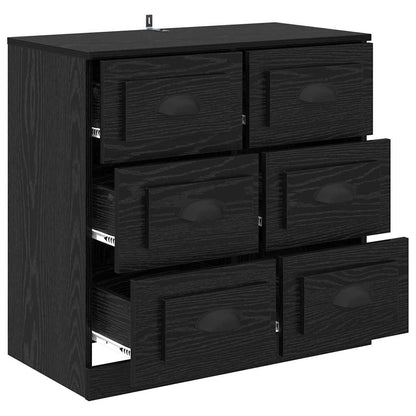 vidaXL Sideboard Schwarz Eichen-Optik 70 x 35,5 x 67,5 cm