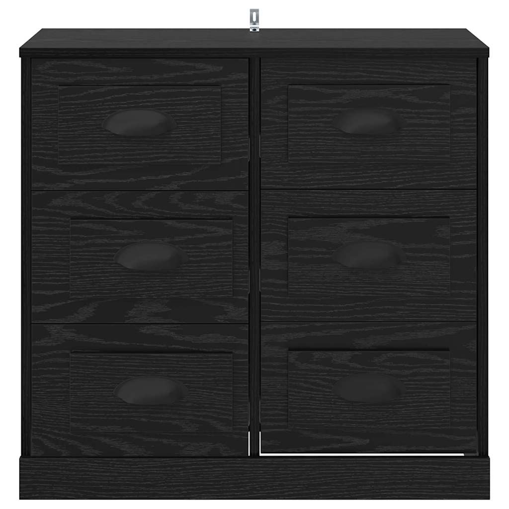 vidaXL Sideboard Schwarz Eichen-Optik 70 x 35,5 x 67,5 cm