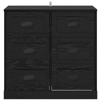 vidaXL Sideboard Schwarz Eichen-Optik 70 x 35,5 x 67,5 cm