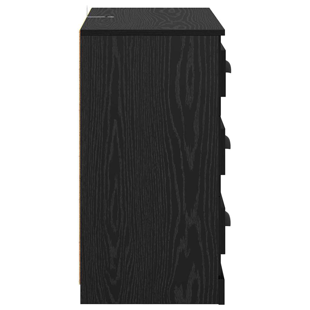 vidaXL Sideboard Schwarz Eichen-Optik 70 x 35,5 x 67,5 cm