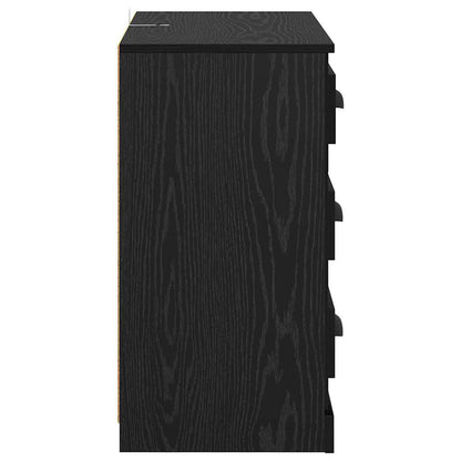 vidaXL Sideboard Schwarz Eichen-Optik 70 x 35,5 x 67,5 cm