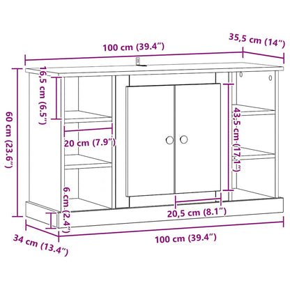 Sideboard Artisan-Eiche 100 x 35,5 x 60 cm Holzwerkstoff