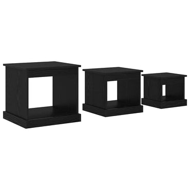 vidaXL Couchtisch 3 pcs Schwarz Eichen-Optik Holzwerkstoff