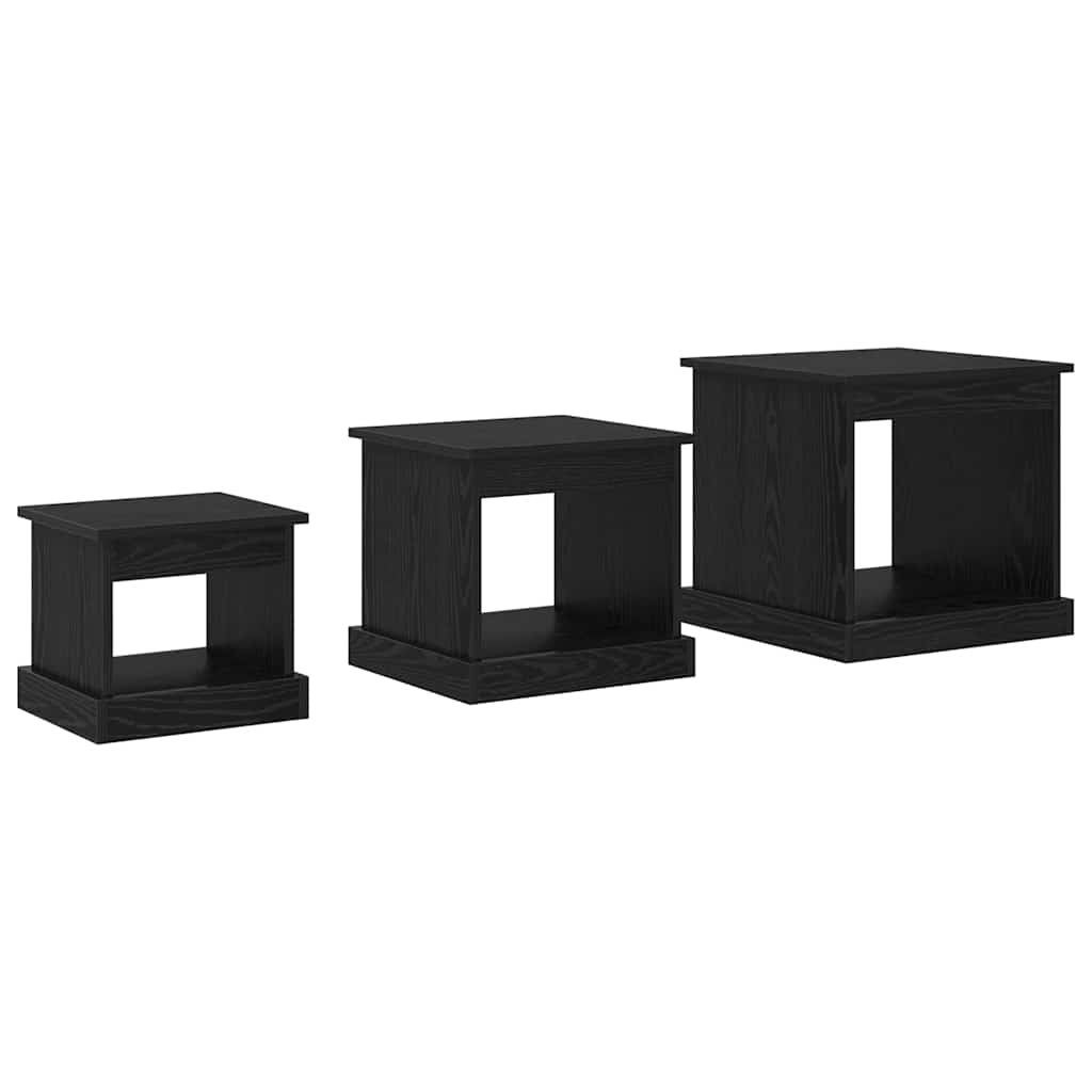 vidaXL Couchtisch 3 pcs Schwarz Eichen-Optik Holzwerkstoff