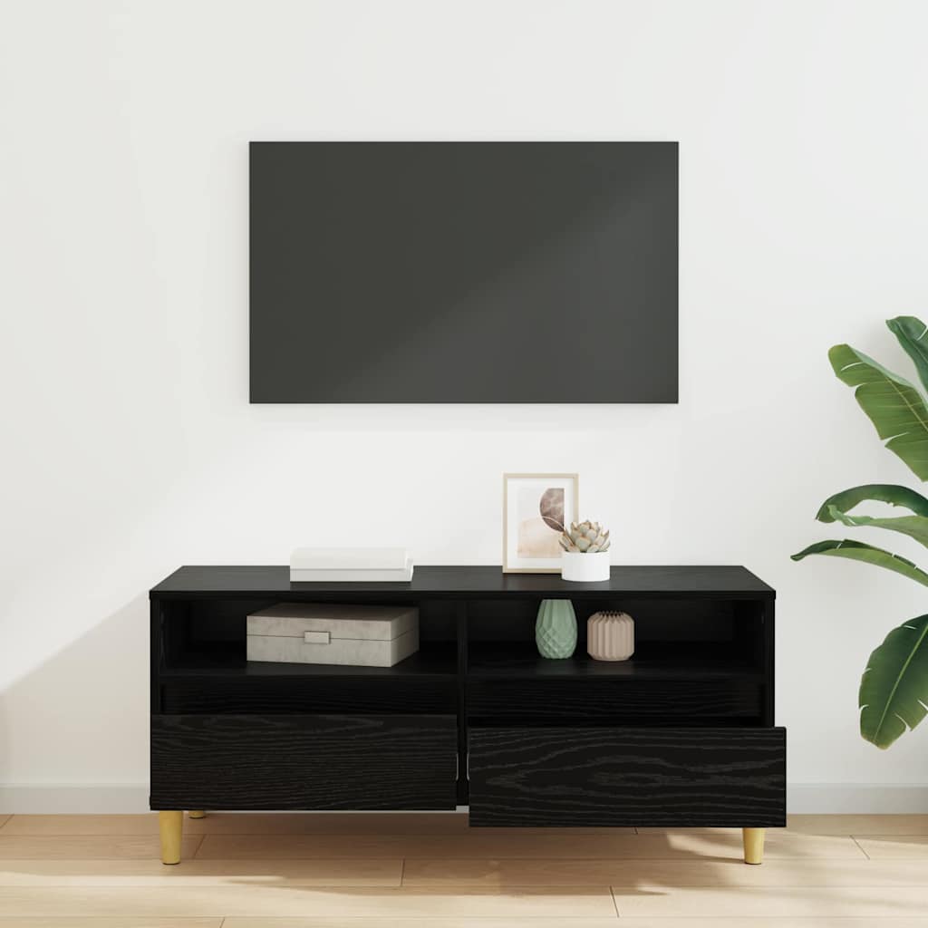 TV-Schränk Schwarz Eichen-Optik 100 x 34,5 x 44,5 cm