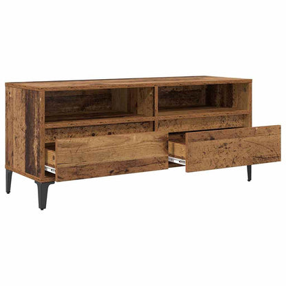 vidaXL Meuble TV en bois de récupération 100 x 34,5 x 44,5 cm Bois d'ingénierie et fer