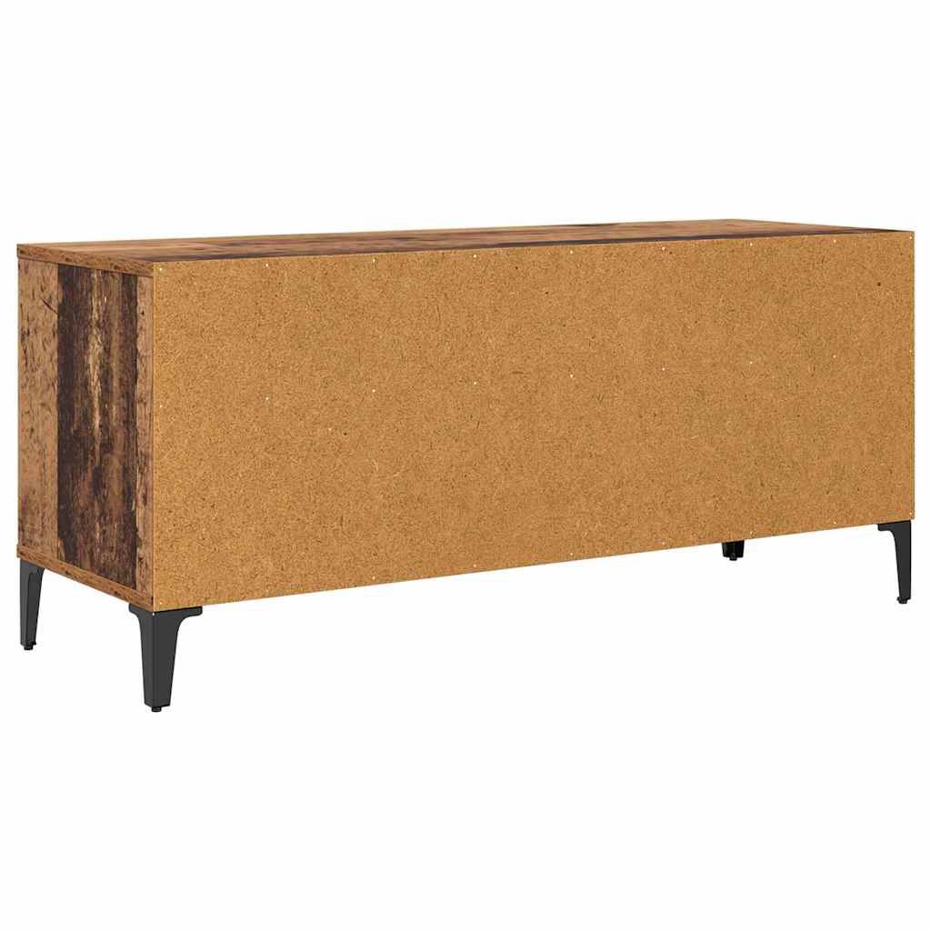 vidaXL Meuble TV en bois de récupération 100 x 34,5 x 44,5 cm Bois d'ingénierie et fer