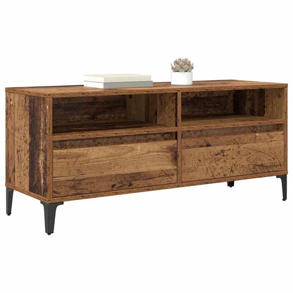 vidaXL Meuble TV en bois de récupération 100 x 34,5 x 44,5 cm Bois d'ingénierie et fer