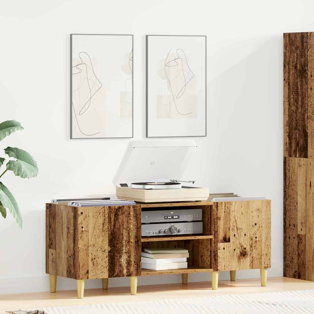 vidaXL Meuble pour disques vinyles en bois de récupération 121 x 38 x 48 cm Bois d'ingénierie