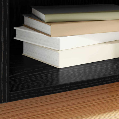 vidaXL Meuble pour disques vinyles noir aspect chêne 121 x 38 x 48 cm