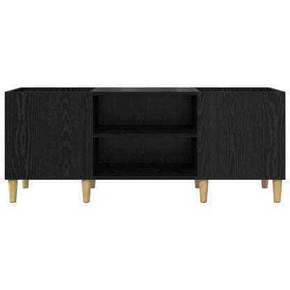 vidaXL Meuble pour disques vinyles noir aspect chêne 121 x 38 x 48 cm
