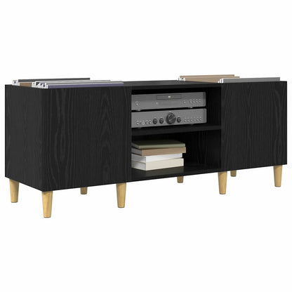 vidaXL Meuble pour disques vinyles noir aspect chêne 121 x 38 x 48 cm