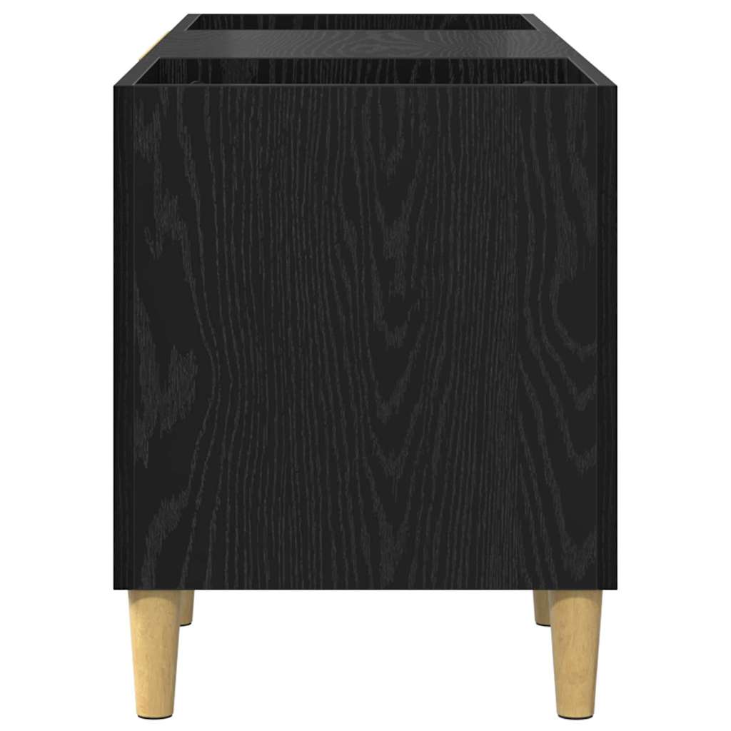 vidaXL Meuble pour disques vinyles noir aspect chêne 121 x 38 x 48 cm