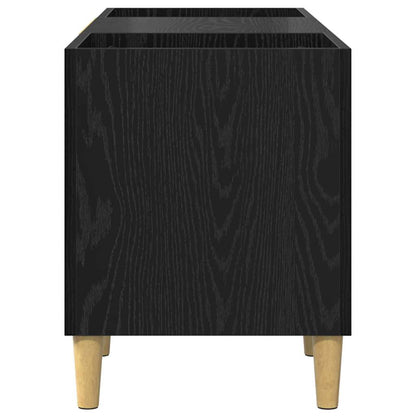 vidaXL Meuble pour disques vinyles noir aspect chêne 121 x 38 x 48 cm