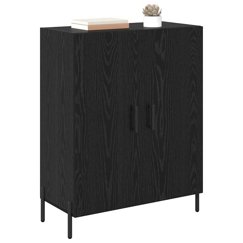 Sideboard Schwarz Eichen-Optik 69,5 x 34 x 90 cm Holzwerkstoff