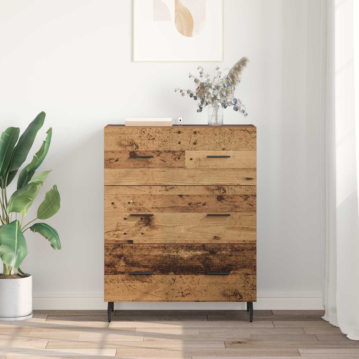 vidaXL Sideboard Altholz 69,5 x 34 x 90 cm Verbundholz und Eisen