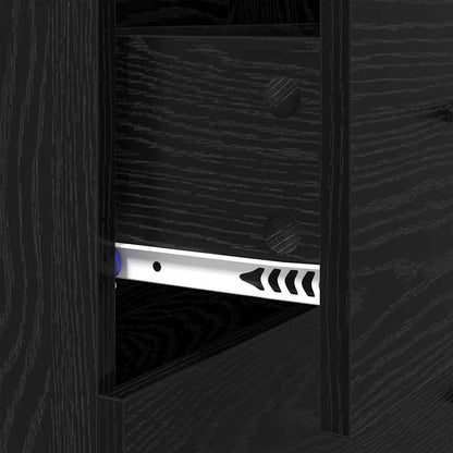 Sideboard mit Schubladen Schwarz Eichen-Optik 69,5 x 34 x 90 cm