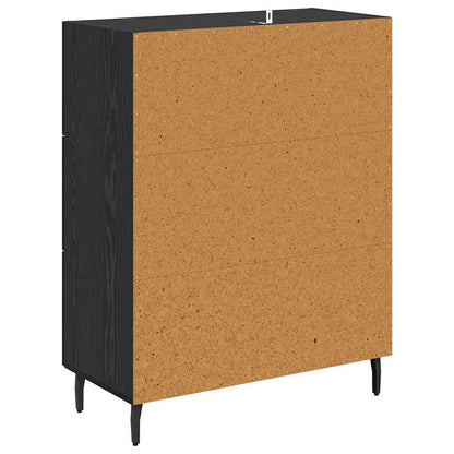 Sideboard mit Schubladen Schwarz Eichen-Optik 69,5 x 34 x 90 cm
