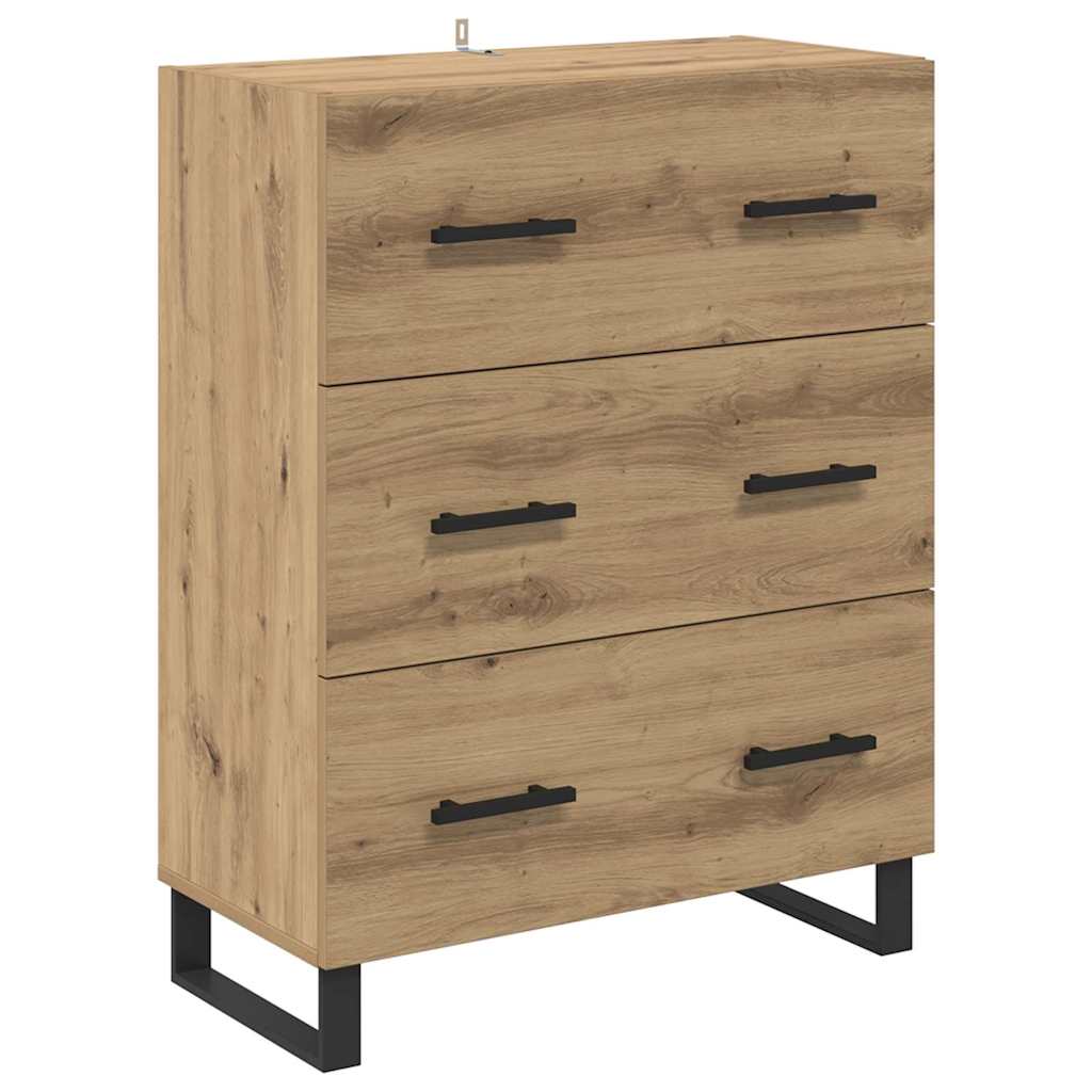 Sideboard Artisan-Eiche 69,5 x 34 x 90 cm Verbundholz und Eisen