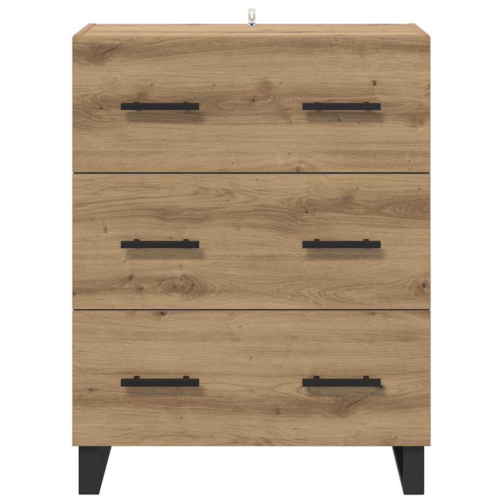 Sideboard Artisan-Eiche 69,5 x 34 x 90 cm Verbundholz und Eisen