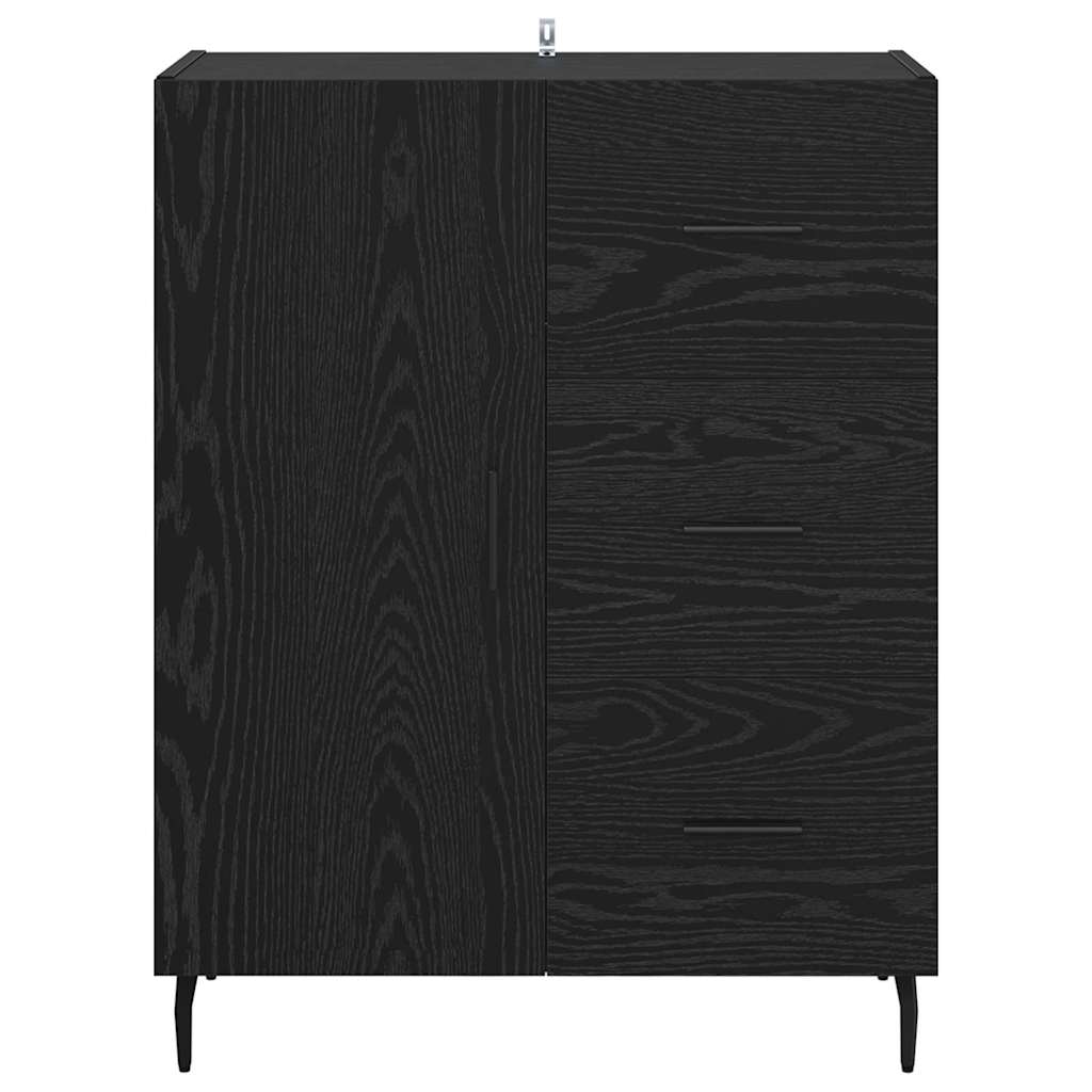 Sideboard mit Schubladen Schwarz Eichen-Optik 69,5 x 34 x 90 cm