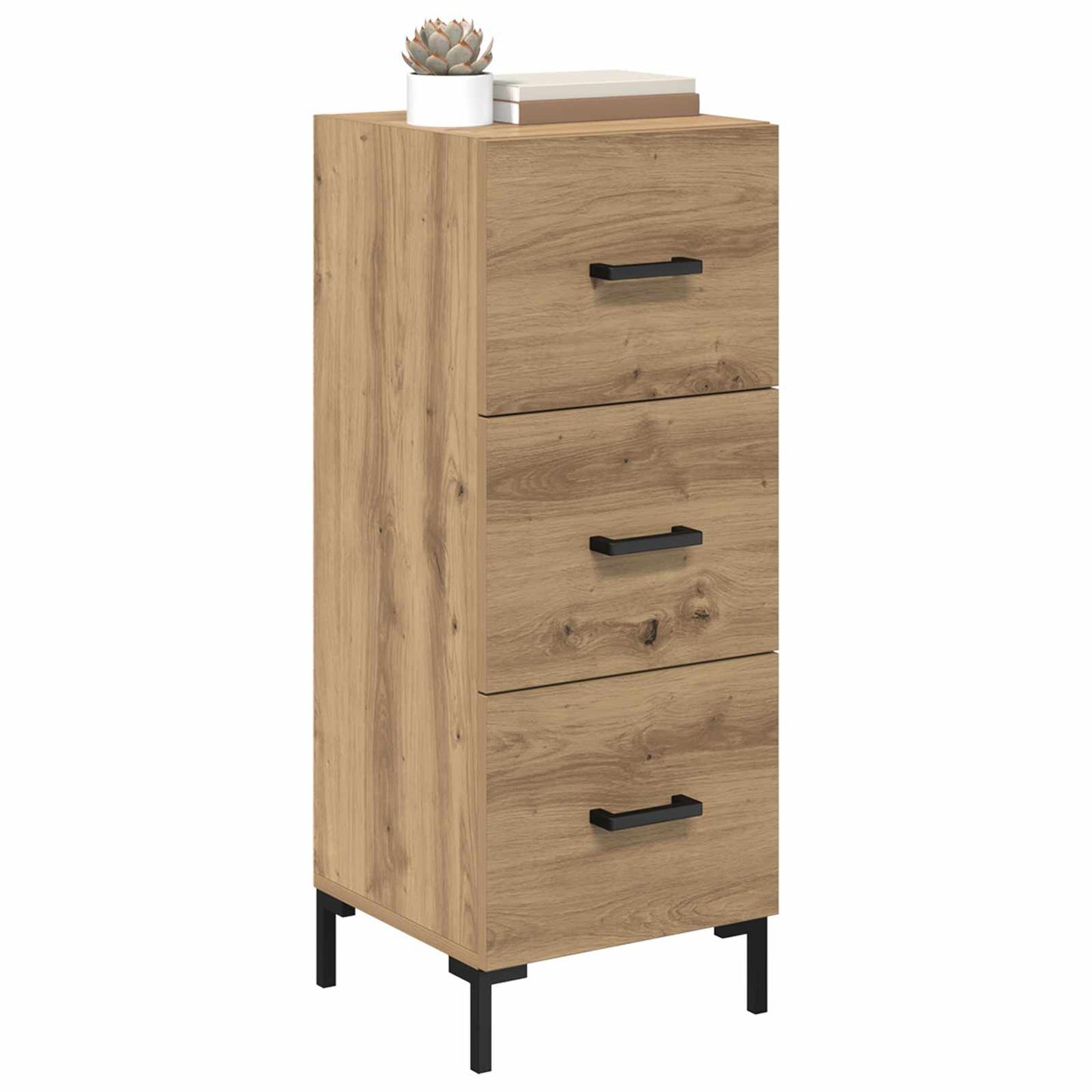 vidaXL Bahut chêne artisan 34,5 x 34 x 90 cm bois d'ingénierie
