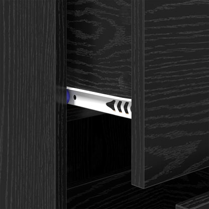vidaXL Sideboard Schwarz Eichen-Optik 34,5 x 34 x 90 cm Holzwerkstoff