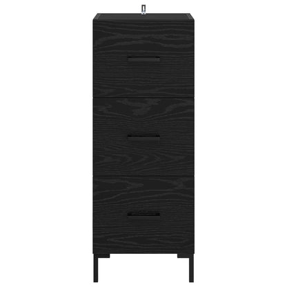 vidaXL Sideboard Schwarz Eichen-Optik 34,5 x 34 x 90 cm Holzwerkstoff