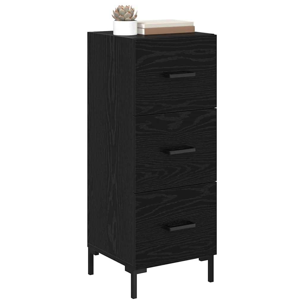 Sideboard Schwarz Eichen-Optik 34,5 x 34 x 90 cm Holzwerkstoff