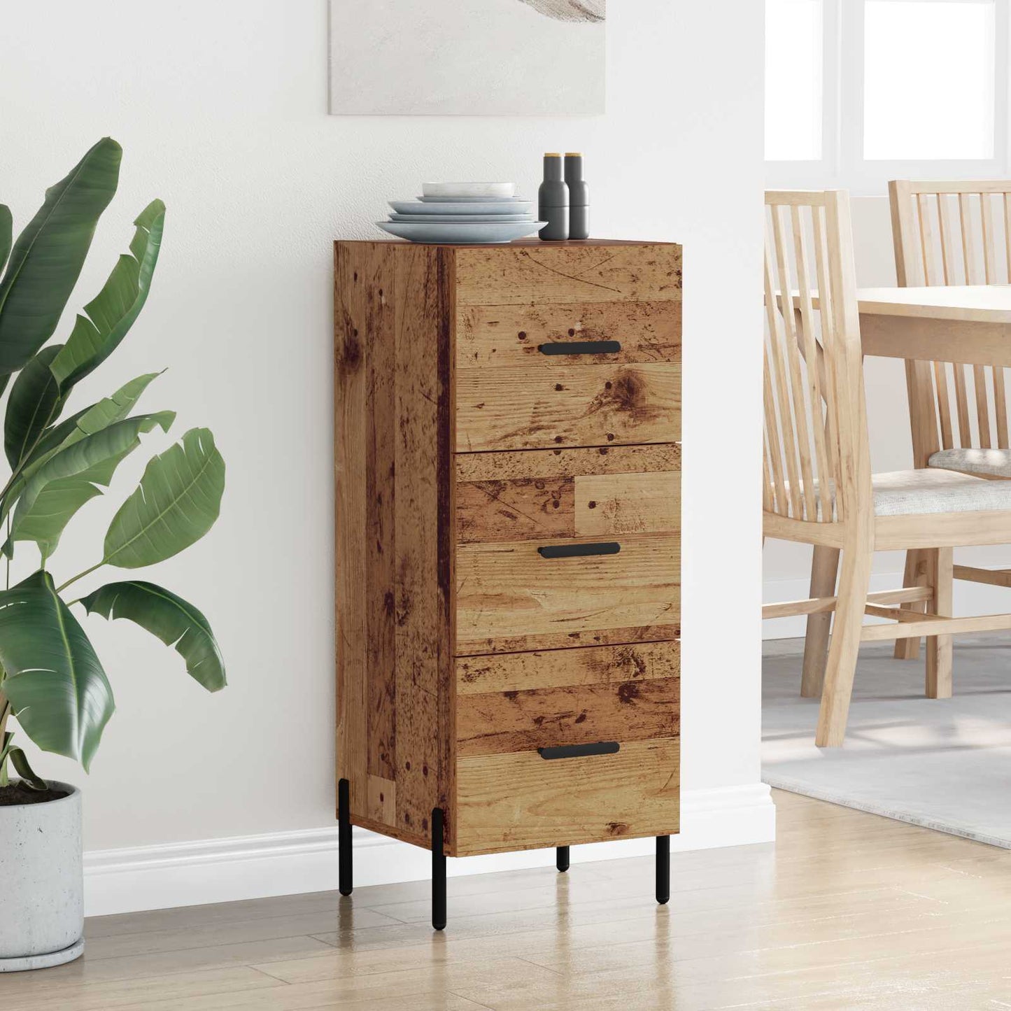 vidaXL Sideboard Altholz 34 x 34,5 x 90 cm Holzwerkstoff