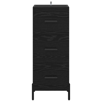 vidaXL Sideboard Schwarz Eichen-Optik 34 x 34,5 x 90 cm Holzwerkstoff