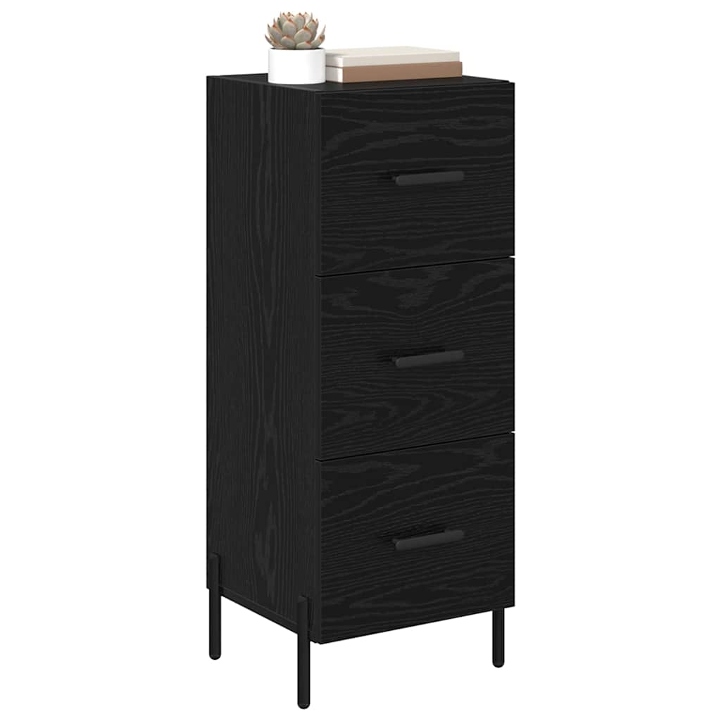 Sideboard Schwarz Eichen-Optik 34 x 34,5 x 90 cm Holzwerkstoff
