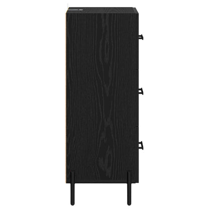 vidaXL Sideboard Schwarz Eichen-Optik 34 x 34,5 x 90 cm Holzwerkstoff