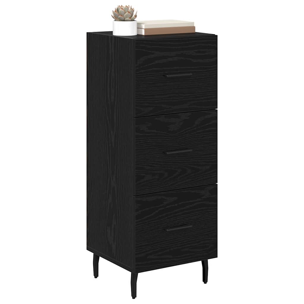 Sideboard Schwarz Eichen-Optik 34 x 34,5 x 90 cm Holzwerkstoff