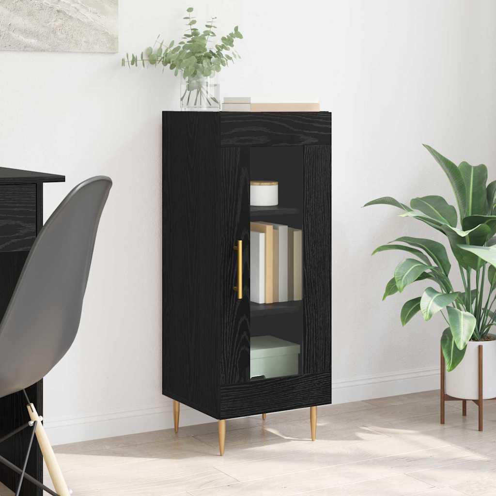 Sideboard Schwarz Eichen-Optik 34 x 34,5 x 90 cm Holzwerkstoff