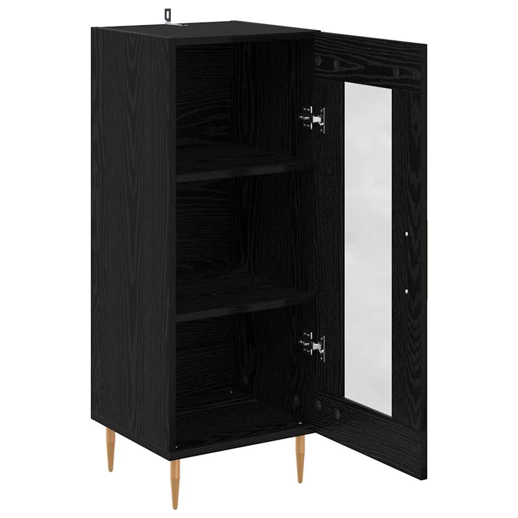 Sideboard Schwarz Eichen-Optik 34 x 34,5 x 90 cm Holzwerkstoff