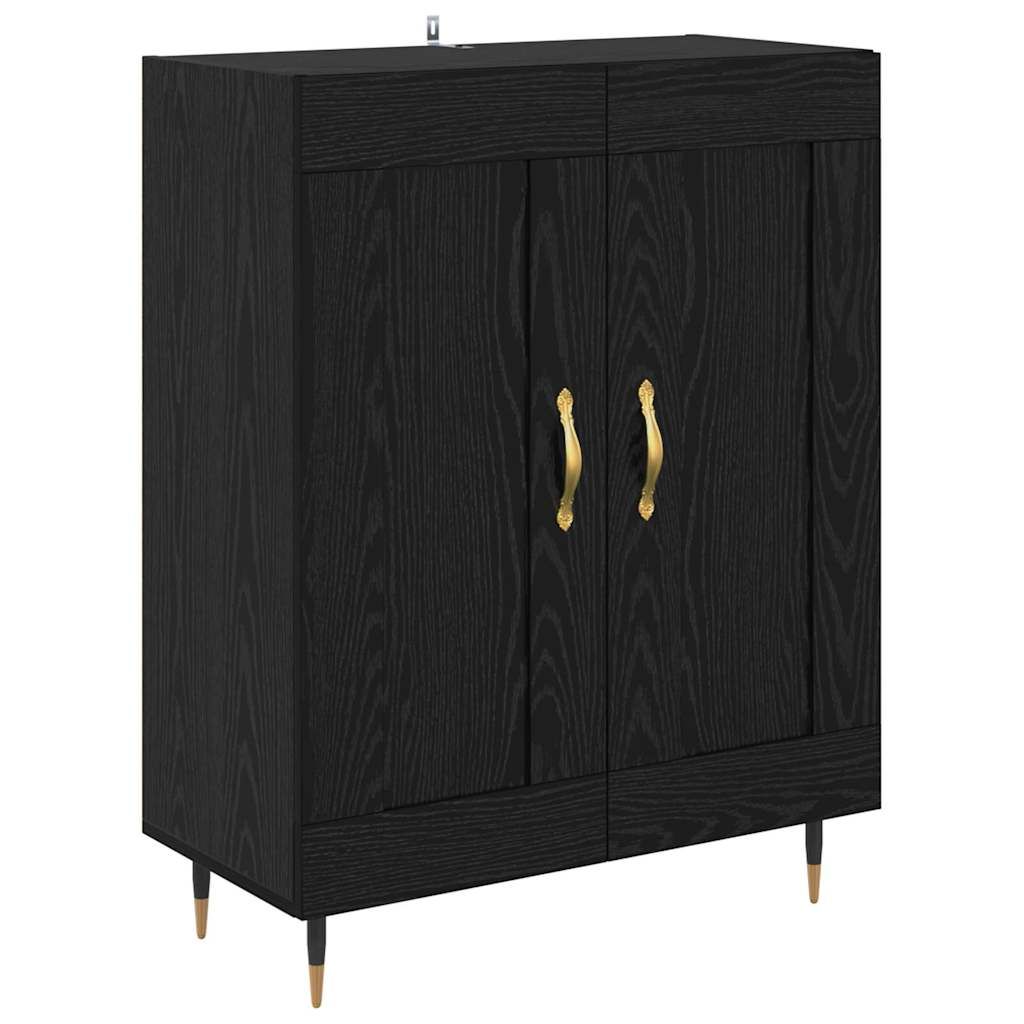 Sideboard Schwarz Eichen-Optik 69,5 x 34 x 90 cm Holzwerkstoff