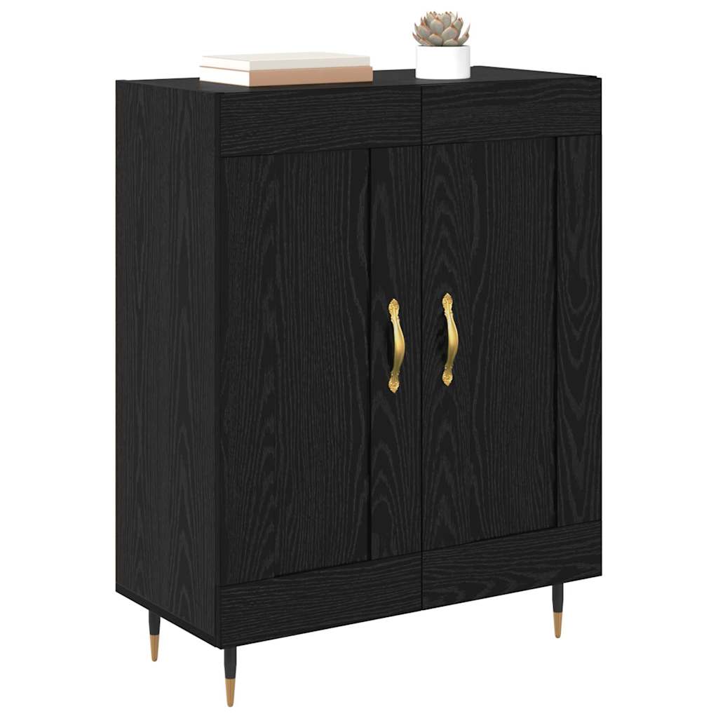Sideboard Schwarz Eichen-Optik 69,5 x 34 x 90 cm Holzwerkstoff