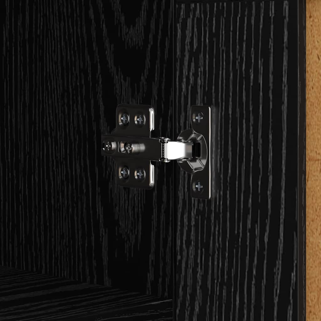 vidaXL Buffet noir aspect chêne 69,5 x 34 x 90 cm