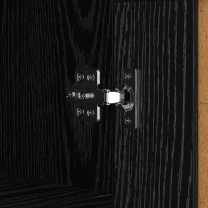 vidaXL Buffet noir aspect chêne 69,5 x 34 x 90 cm