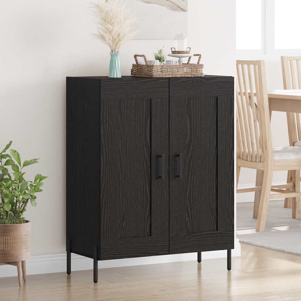 vidaXL Buffet noir aspect chêne 69,5 x 34 x 90 cm