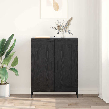 vidaXL Buffet noir aspect chêne 69,5 x 34 x 90 cm