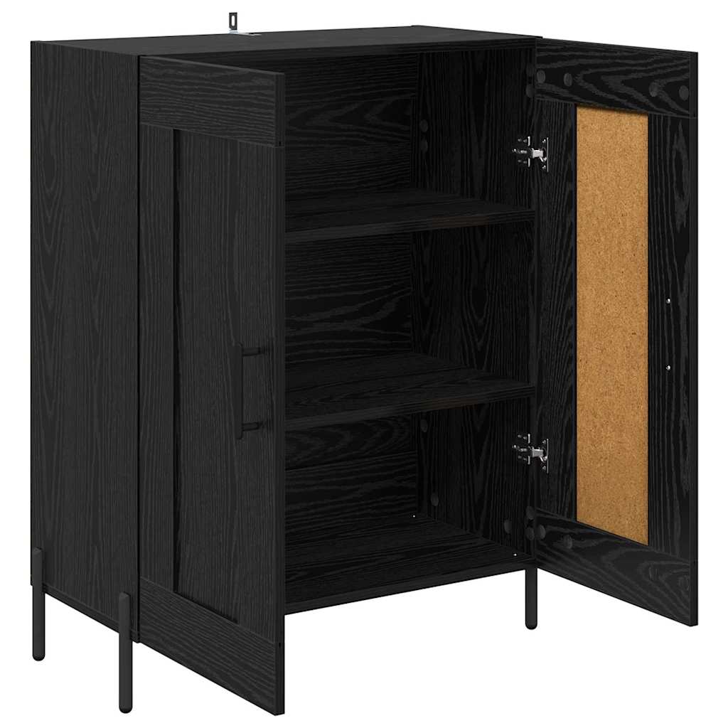 vidaXL Buffet noir aspect chêne 69,5 x 34 x 90 cm