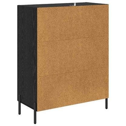 vidaXL Buffet noir aspect chêne 69,5 x 34 x 90 cm